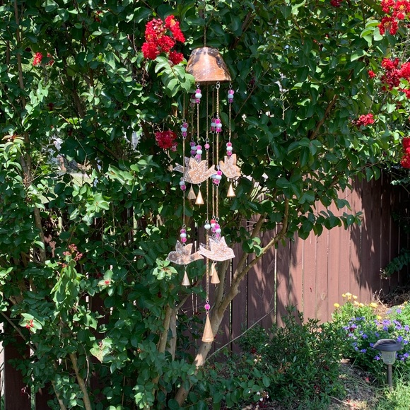 Wooden Sparrow Birds & Glass Beads Wind Chime - Picture 3 of 14